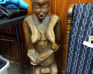 African Tribe Fertility Female Statue.