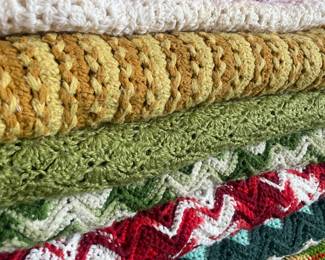 Hand knitted and crocheted afghans 