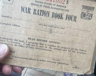 War ration books with stamps inside 