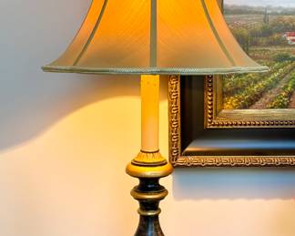 $200 Black and gold painted lamp by Chelsea House 16L x 35H.