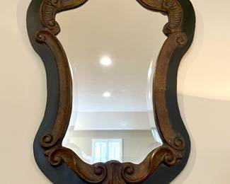 SOLD—Designer Wisteria shield mirror, heavy!  26 x 38 inches. 