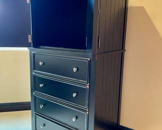 $400. Pottery Barn ebony TV cabinet and dresser