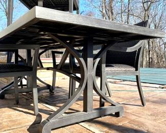 SOLD—Side view of Agio table (six chairs included). 