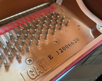 SOLD—Yamaha Baby Grand Player Piano with bench, Ebony polish, speakers housed underneath. Model number shown in later images.  56L x 62H. WORKS!