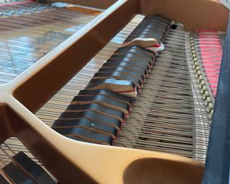 SOLD—Yamaha Baby Grand Player Piano with bench, Ebony polish, speakers housed underneath. Model number shown in later images.  56L x 62H. WORKS!
