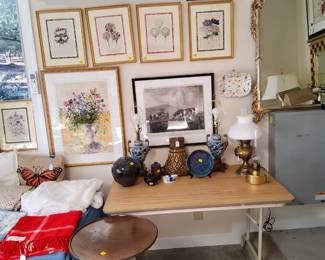 4 Antique  Framed Floral Prints