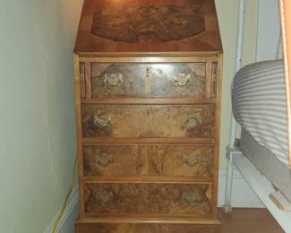 Antique Small Burl Wood Secretary/Desk