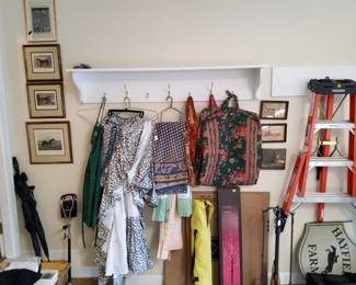 Vintage Horse Prints Left and Right of Custom Linens and Bedding