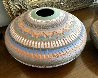 Navajo etched pottery signed “Larz”