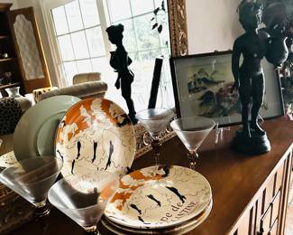 Set (4) Sango CABARET PATTERN Moulin Rouge design DINNER PLATES