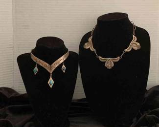 Signed necklace and turquoise necklace