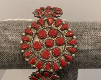 Sterling Silver Coral Bracelet