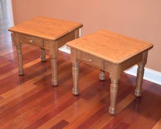 Solid oak end tables