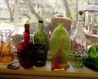 Bottles and colored glass