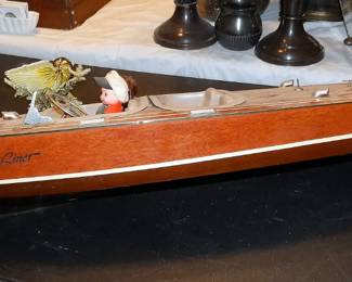 Lg Motorized Wooden Boat Model