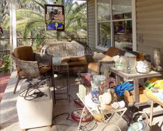 Outdoor Furniture, Seashells, Oil Lamps, Stained Glass