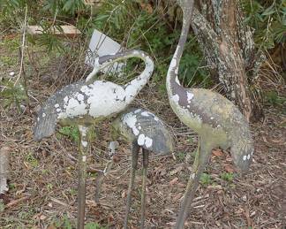 Alloy Crane Garden Statues