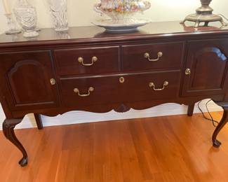 Vintage Ethan Allen Georgian Court Sideboard Buffet Cherry