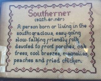 Several needle point framed