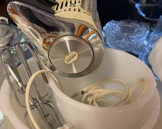 Vintage Sunbeam mixer with bowls and accessories