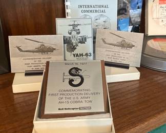 Various plaques from Bell Helicopter