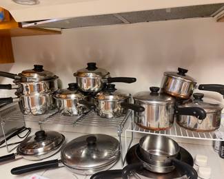 VINTAGE FABERWARE & VINTAGE SEARS NEW DIMENSIONS STAINLESS STEEL COOKWARE