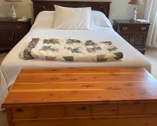 Cedar chest and queen bed