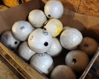 Styrofoam crab trap markers.