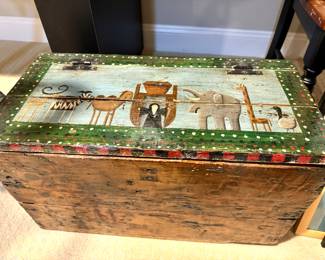Vintage Hand Painted Thomas Campbell Toy Chest