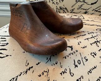 Vintage wooden baby shoe form