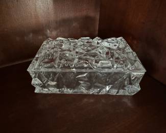 Tiffany Rock  Cut Crystal trinket box
