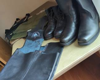 Motorcycle rider items.  I believe boots are an 11