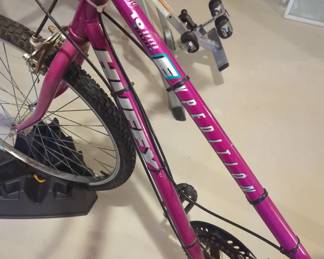 Huffy bike on stands for exercise