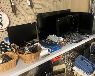 Several TVs, tons of phones, assorted electronics