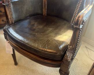 Close up of carved armchairs