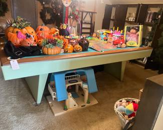 1960s Sears pool table in a cute mint green color