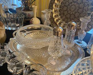 Unique Waterford pieces: mugs, bowls, candlesticks etc 