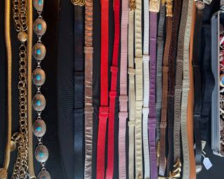 Fun selection of vintage belts including Judith Lieberman and Alexis Kirk