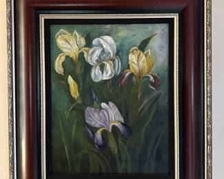 Framed flower painting 