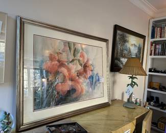 Signed original Randall Higdon watercolor on Italian paper, framed.