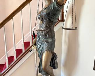 100% Bronze A Mayer signed foundry piece 
Heroic size 78" tall