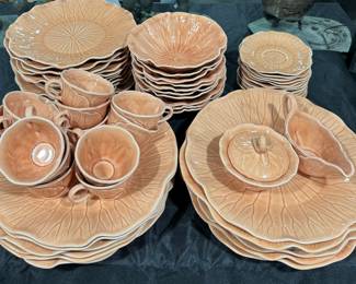 Metlox Apricot Poppytrail Lotus 64 Piece China Set(1 chipped Mug)