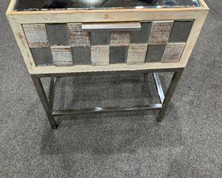 Chrome & Wood Nightstand