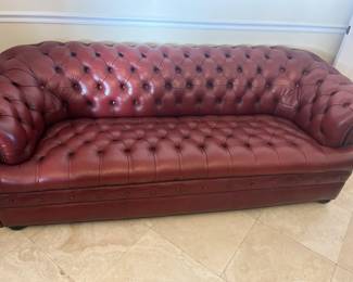 Leather Sofa  High Quality Chesterfield Red Couch