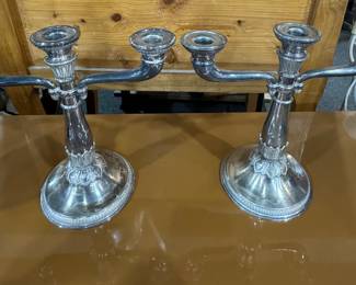 Silver Plate Pair Candle Votives