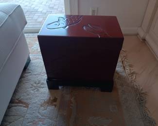 Laquered Wood Asian Chest(Koi Motif)