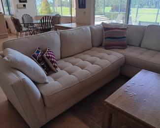 Sectional Pleated Living Room Couch