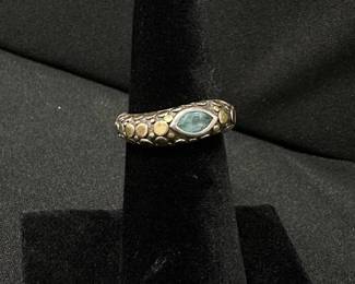 John Hardy Sterling/18k Blue Stone Ring
