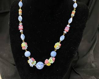 Antique glass bead necklace