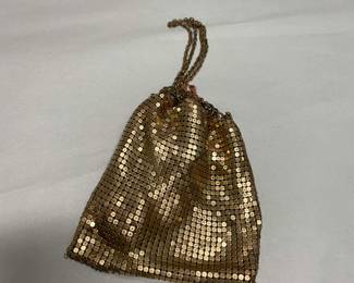 Antique gold drawstring purse